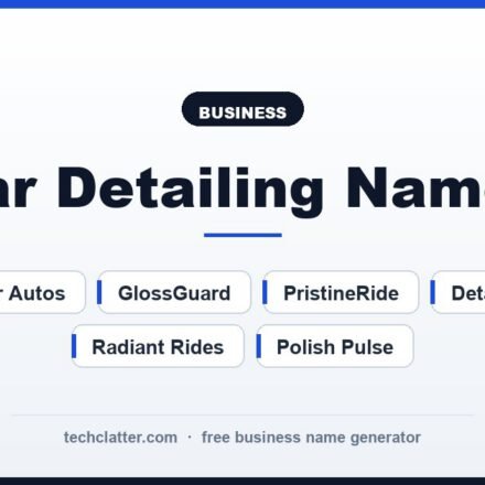 Car Detailing Names: ShineShift Detailing, LuxeLather Autos, GlossGuard and more name ideas