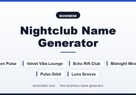Nightclub Name Generator: Neon Pulse, Velvet Vibe Lounge, Echo Rift Club and more name ideas