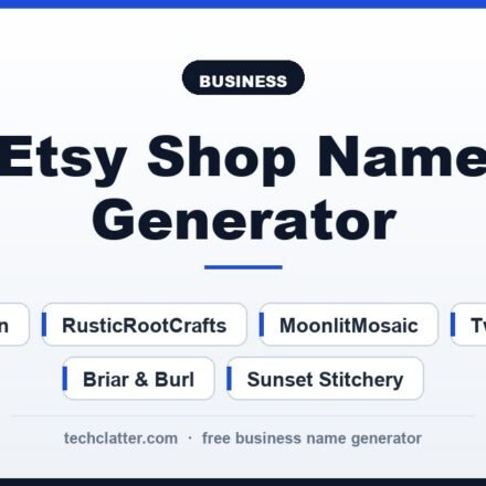 Etsy Shop Name Generator: WhimsyWoven, RusticRootCrafts, MoonlitMosaic and more name ideas