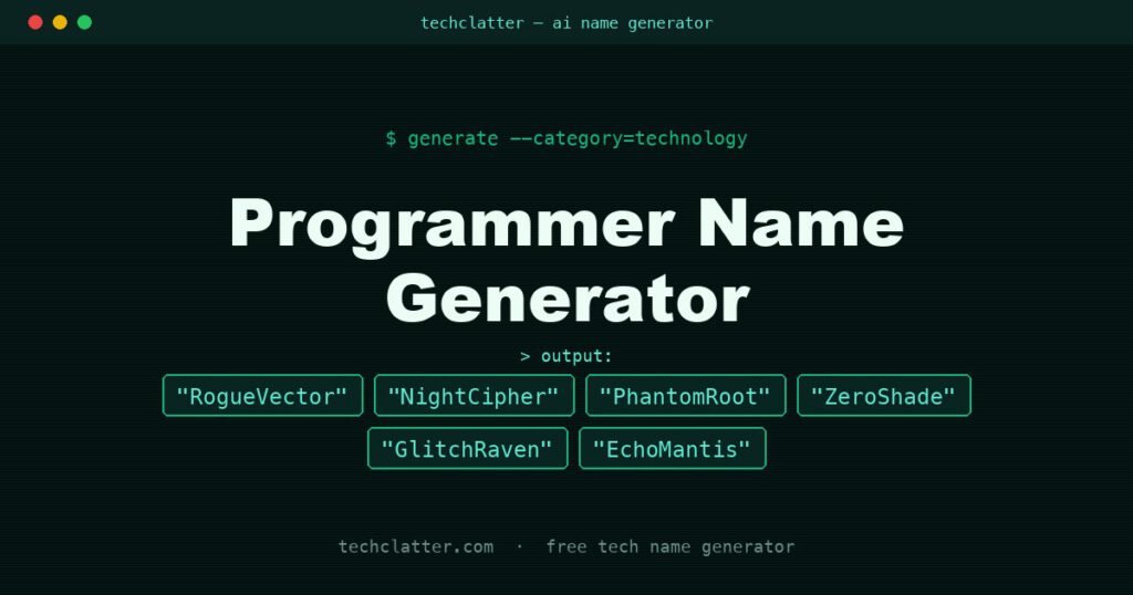 Programmer Name Generator: RogueVector, NightCipher, PhantomRoot and more name ideas
