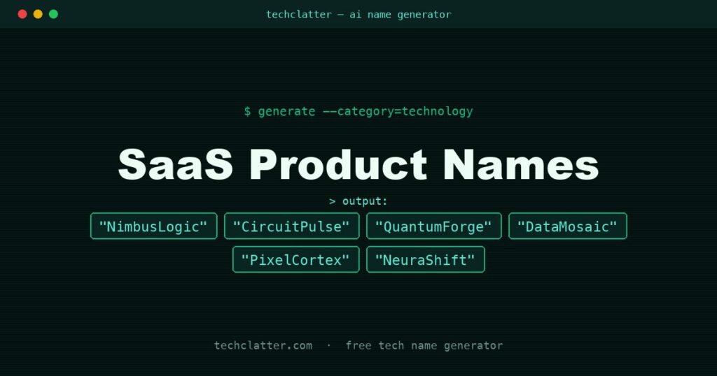 SaaS Product Names: NimbusLogic, CircuitPulse, QuantumForge and more name ideas