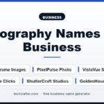 Photography Names for a Business: ShutterCraft Studios, LumenLens Photography, EchoFrame Images and more name ideas