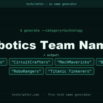 Robotics Team Names: GearGrinders, CircuitCrafters, MechMavericks and more name ideas