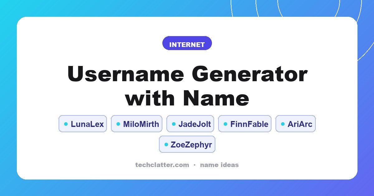 Username Generator with Name: LunaLex, MiloMirth, JadeJolt and more name ideas